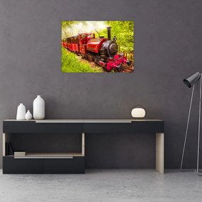 Tablou pe sticlă - Tren cu aburi (70x50 cm)