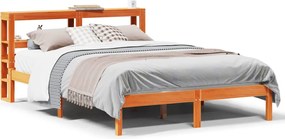 vidaXL Cadru de pat cu tăblie, maro ceruit, 120x200 cm, lemn masiv pin