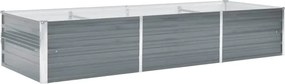vidaXL Strat înălțat de grădină, gri, 240x80x45 cm, oțel galvanizat