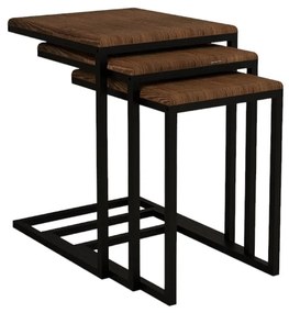 Masă pliabilă Ege Walnut, 3 buc