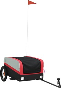 vidaXL Remorcă pentru biciclete, negru și roșu, 30 kg, fier