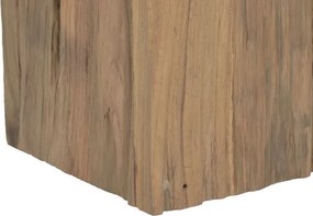 Lampă de podea, stil industrial artizanal, culoare natur, din lemn de tec și fier, „Teak”