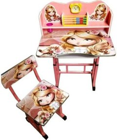 Birou copii din MDF cu jucarii interactive, Roz Princess