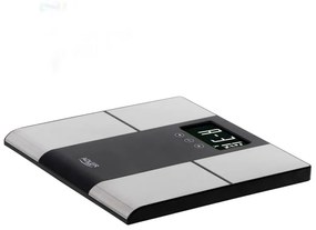 Cantar corporal Adler AD 8165, Pana la 225 kg, Memorie pana la 10 utilizatori, Afisaj LCD, 3 x AAA, Inox/Negru