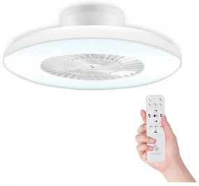 Resigilat: Ventilator de tavan cu LED 2in1 Beper P206VEN650, Lampa LED, 40 W, 3 viteze, Temporizator, Alb