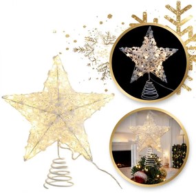 Stea luminoasa LED pentru pomul de Craciun WHITE STAR 25 cm, alba