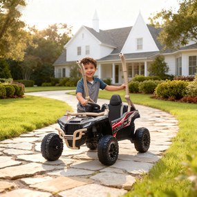 AIYAPLAY ATV Electric pentru Copii 3-8 Ani 12V cu Licență KAWASAKI, Motor Dublu, Telecomandă și Muzică, Galben | Aosom Romania