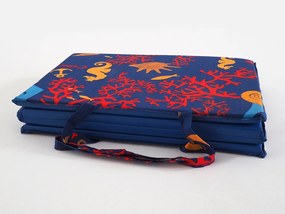 Saltea de plaja CALUT DE MARE CU CORALI 137x49 cm, albastru