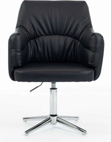 HR840CROSS Scaun Negru Piele Ecologica cu Bază Cromata