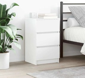vidaXL Noptiere cu 3 sertare 2 buc Alb 39x35x65 cm