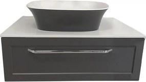 Dulap baie suspendat KolpaSan Blanche 75 cm, pentru lavoar pe blat, antracit Antracit