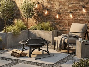 Foc de tabara metalic portabil FIREBOWL ∅ 90 cm, negru