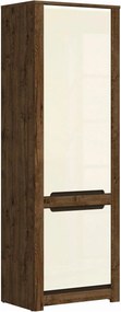 Dulap RUSO, bej/stejar april, PAL, cu 2 usi, 69x46x205 cm
