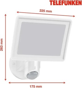 Telefunken 304406TF - Proiector LED de perete pentru exterior cu senzor LED/20W/230V