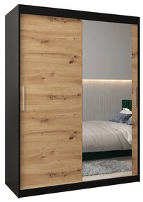 Dulap de haine 150 cm Toki 2 (negru mat + stejar artisan). 1064991