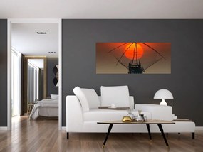 Tablou - Răsărit, Lacul Pakpra (120x50 cm)