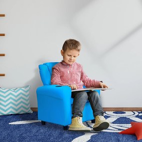 HOMCOM Scaun pentru copii cu spătar îclinabil 62 x 52 x 69 cm Ramă din lemn masiv Albastru | Aosom Romania