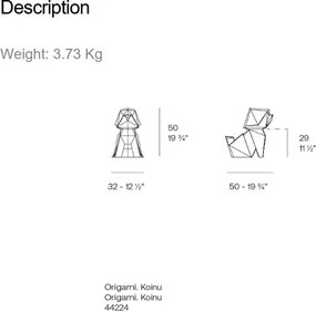 Decoratiune/ Statueta exterior sau interior Origami Koinu, mat