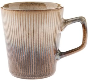 Set de 6 căni ceramice Rustik 410 ml, maro deschis