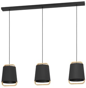 Lustră pe cablu Eglo 390186 CAMALOZA 3xE27/40W/230V negru