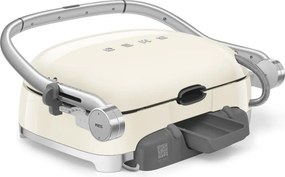 Grătar multifuncțional SMEG 50's Style MGF01CREU, 2100 W, 60-230 °C, 3 programe, acoperire ceramică, tavă de scurgere, semnal sonor, cronometru, culoare crem