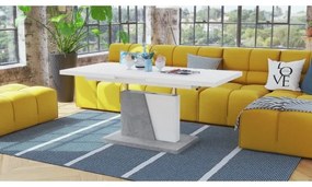 Măsuță de cafea pliabilă cu blat rabatabil NINO alb/gri