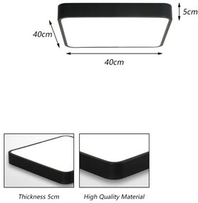 Plafonieră LED Brilagi POOL SQUARE LED/36W/230V 3000/4500/6000K 40x40 cm negru