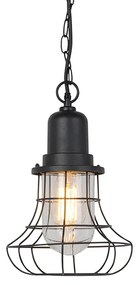 Lampă suspendată rustică de exterior neagră - Moreno