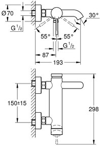 Grohe Essence Baterie cada dus, cupru (warm sunset)