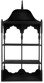 Etajera de perete, neagra, din metal, cu 2 rafturi, Bica