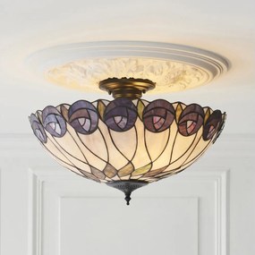 Endon 111906 - Lustră de tavan aplicată Tiffany HUTCHINSON, 3xE27/10W/230V, diam. 50 cm