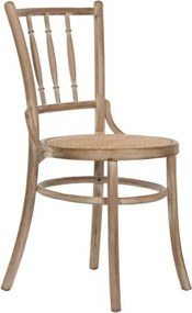 Scaun dining din lemn de cedru cu șezut împletit din rattan, 42×40×89 cm, „Lido"