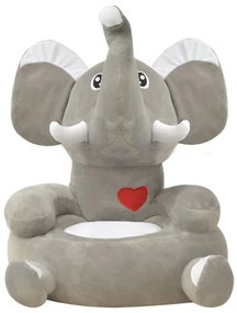 Scaun din plus pentru copii cu model elefant, gri elefant
