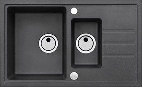 Chiuveta compozit Alveus Intermezzo 70 negru 78x48 cm
