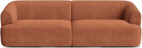 Canapea teracotă cu tapițerie din catifea reiată 255 cm Campi – Cosmopolitan Design