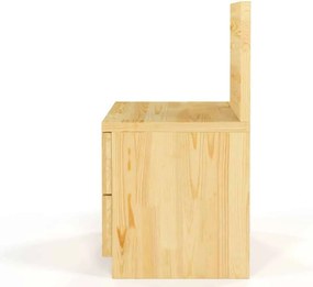Noptieră lemn masiv TerraCraft 2 Sertare Pin, 40 × 35 × 66 cm - Wenge