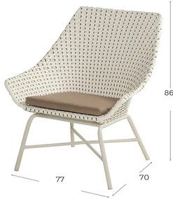 Fotoliu de grădină Hartman Delphine, alb - crem