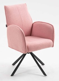 HR280 BAZĂ STEA Scaun Roz Pudra Boucle cu Bază Neagră