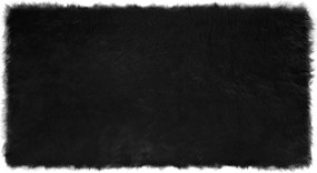 vidaXL Covor din Lână Faux Tafalla Negru 80 x 150 cm Poliester