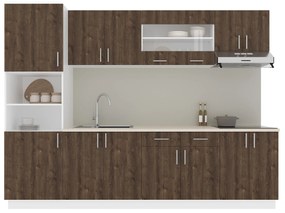 Set haaus V23, Stejar Bronz/Alb, Blat Thermo 28 mm, L 280 cm