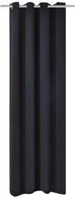 Draperie opaca, ocheti metalici, 270 x 245 cm, negru 1, Negru, 270 x 245 cm