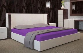 Cearșafuri elastice violet închis pentru paturi 90 x 200 cm