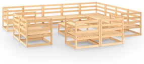 3075959 vidaXL Set mobilier de grădină, 13 piese, lemn masiv de pin