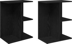 vidaXL Noptiere 2 buc Stejar negru 46,5x29x61 cm Lemn prelucrat