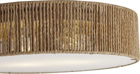 Plafonieră Japandi naturală cu abajur 38cm 2 lumini - Luz