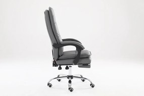 RESIGILAT- Scaun directorial cu Masaj, 8 puncte de masaj, telecomandă, suport picioare, Gri