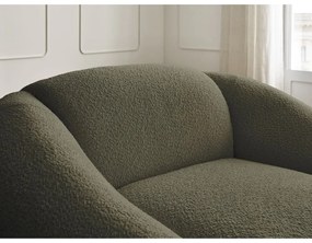 Fotoliu verde cu tapițerie din țesătură bouclé Tina – Bobochic Paris