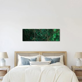 Tablou - Imagine microscopică verde (cu ceas) (90x30 cm)