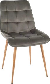 Scaun CHIC D, gri - Bluvel 14, stofa catifelata/metal, 50x58x88 cm