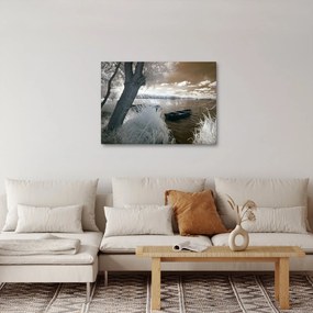 Tablou cu barca pe lac (70x50 cm)